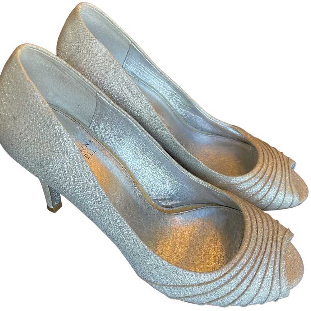 ADRIANNA PAPELL Farrell Women's Silver Peep Toe F… - image 1