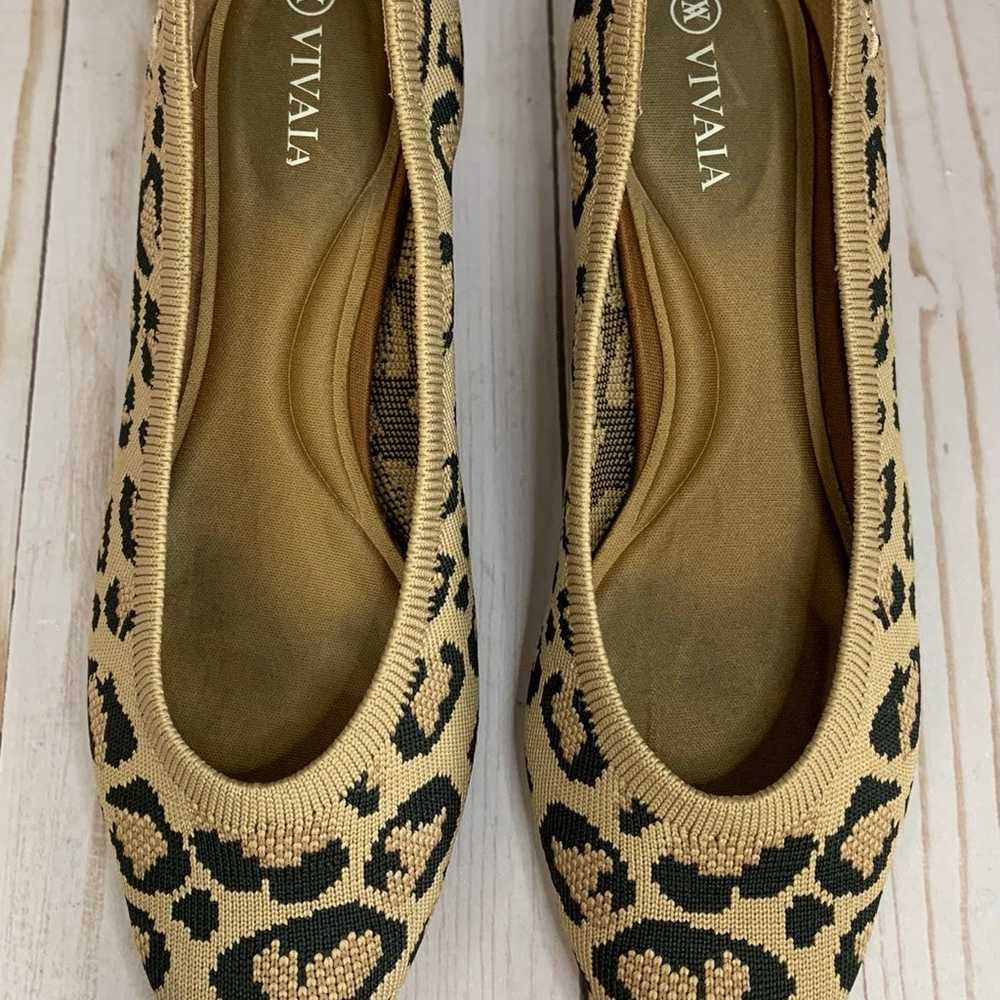 Vivaia Kitten Flared Heel Comfort Knit Shoes Leop… - image 2