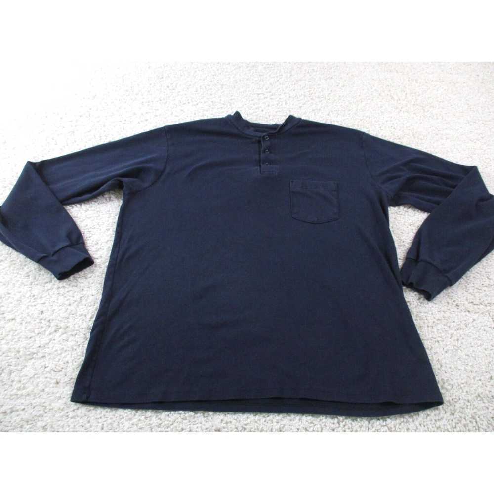 Vintage Bulwark Shirt Mens 2XL XXL Blue Henley Lo… - image 1