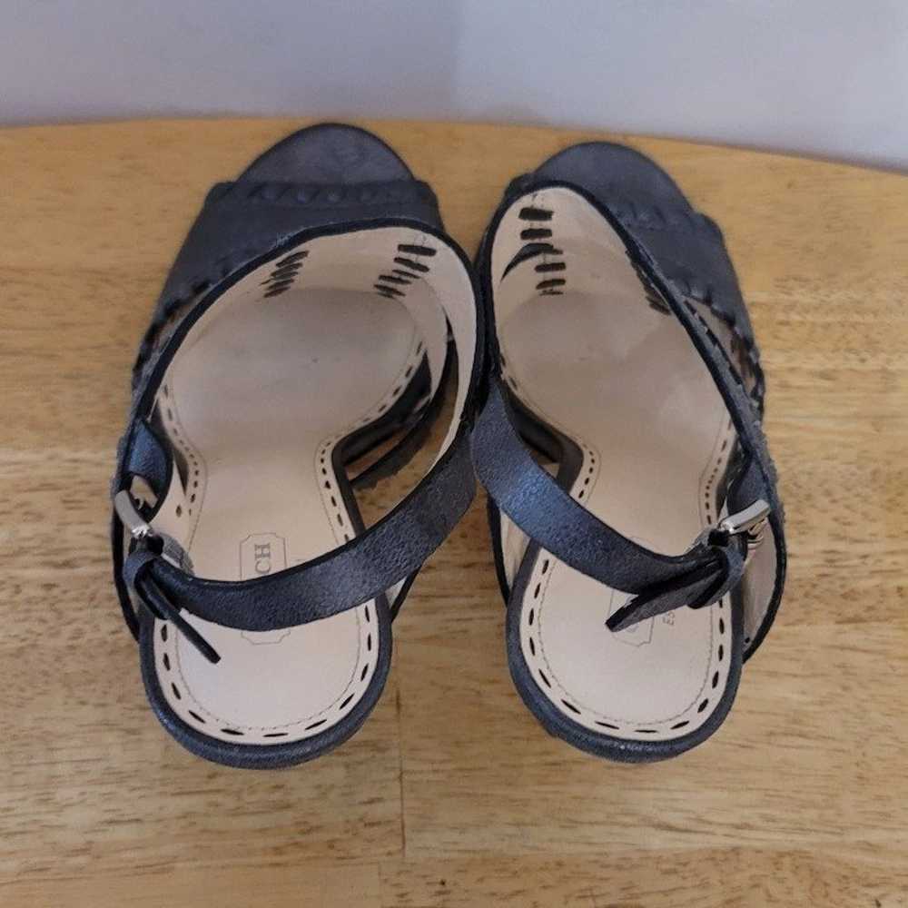 COACH Kareena Metalic Grey Open Toe Ankle Strap S… - image 4
