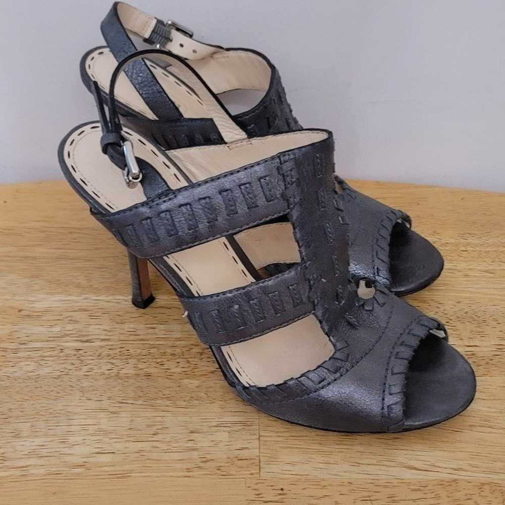COACH Kareena Metalic Grey Open Toe Ankle Strap S… - image 5