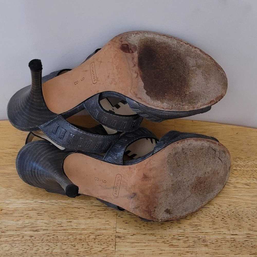 COACH Kareena Metalic Grey Open Toe Ankle Strap S… - image 6