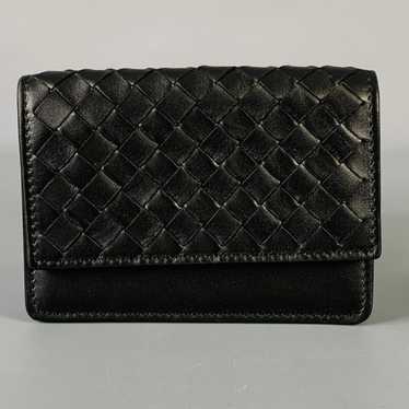 Bottega Veneta Black Woven Leather Wallet