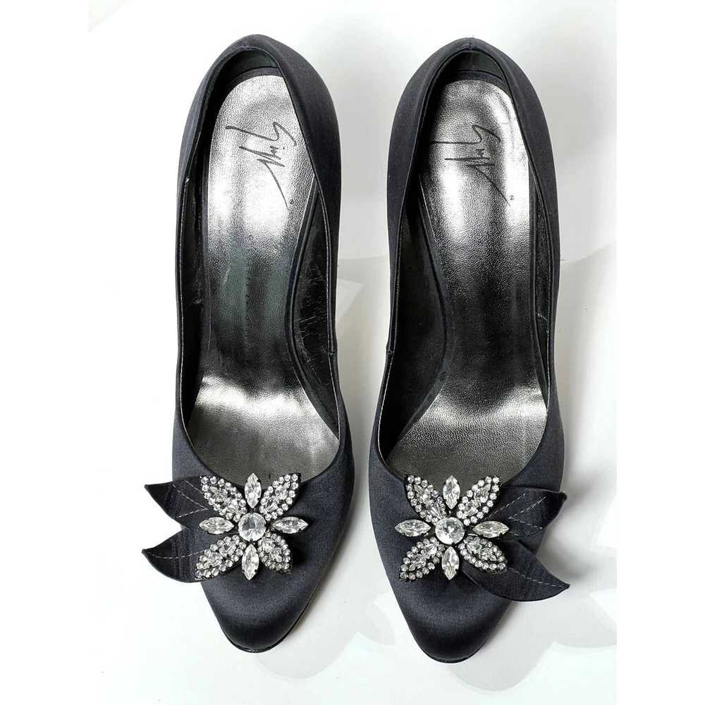 Giuseppe Zanotti Womens Shoes Grey Satin High Hee… - image 11