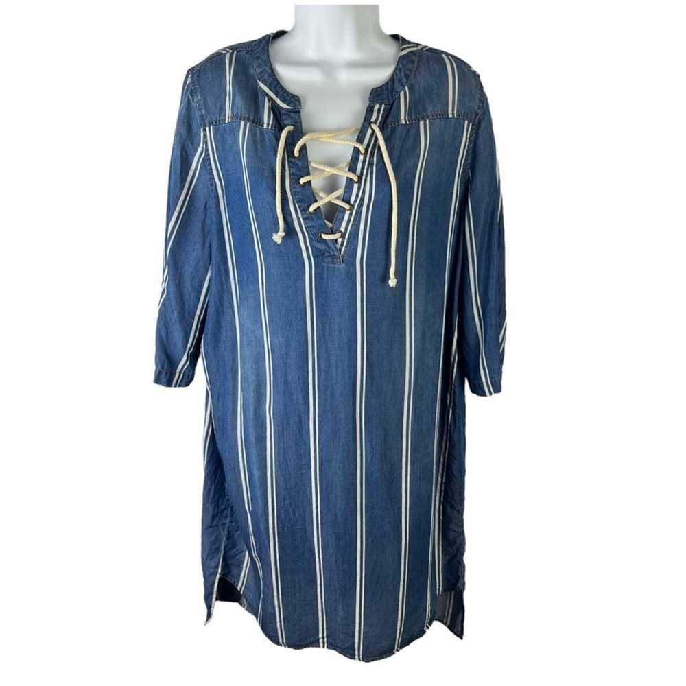 Appraisal 100% Lyocell Nautical Shirt Dress Rope … - image 1