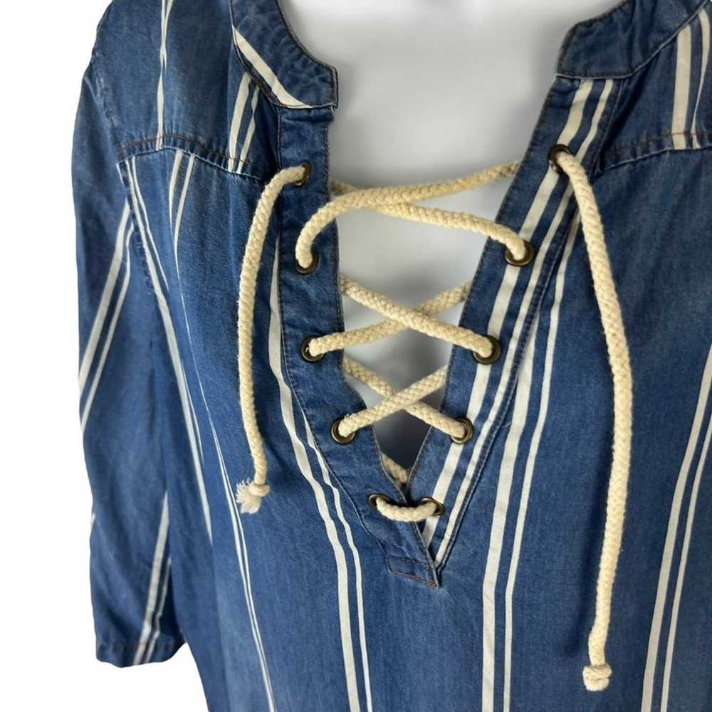 Appraisal 100% Lyocell Nautical Shirt Dress Rope … - image 3