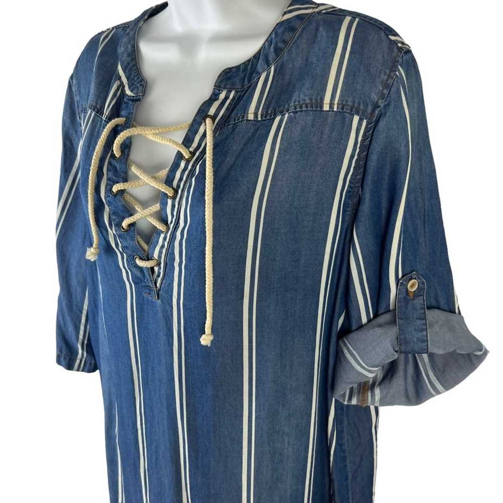 Appraisal 100% Lyocell Nautical Shirt Dress Rope … - image 4