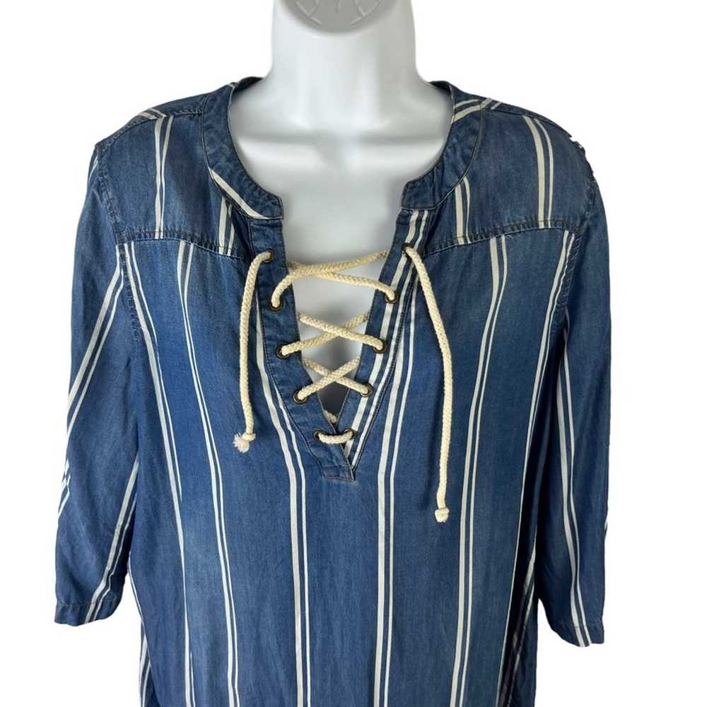 Appraisal 100% Lyocell Nautical Shirt Dress Rope … - image 5