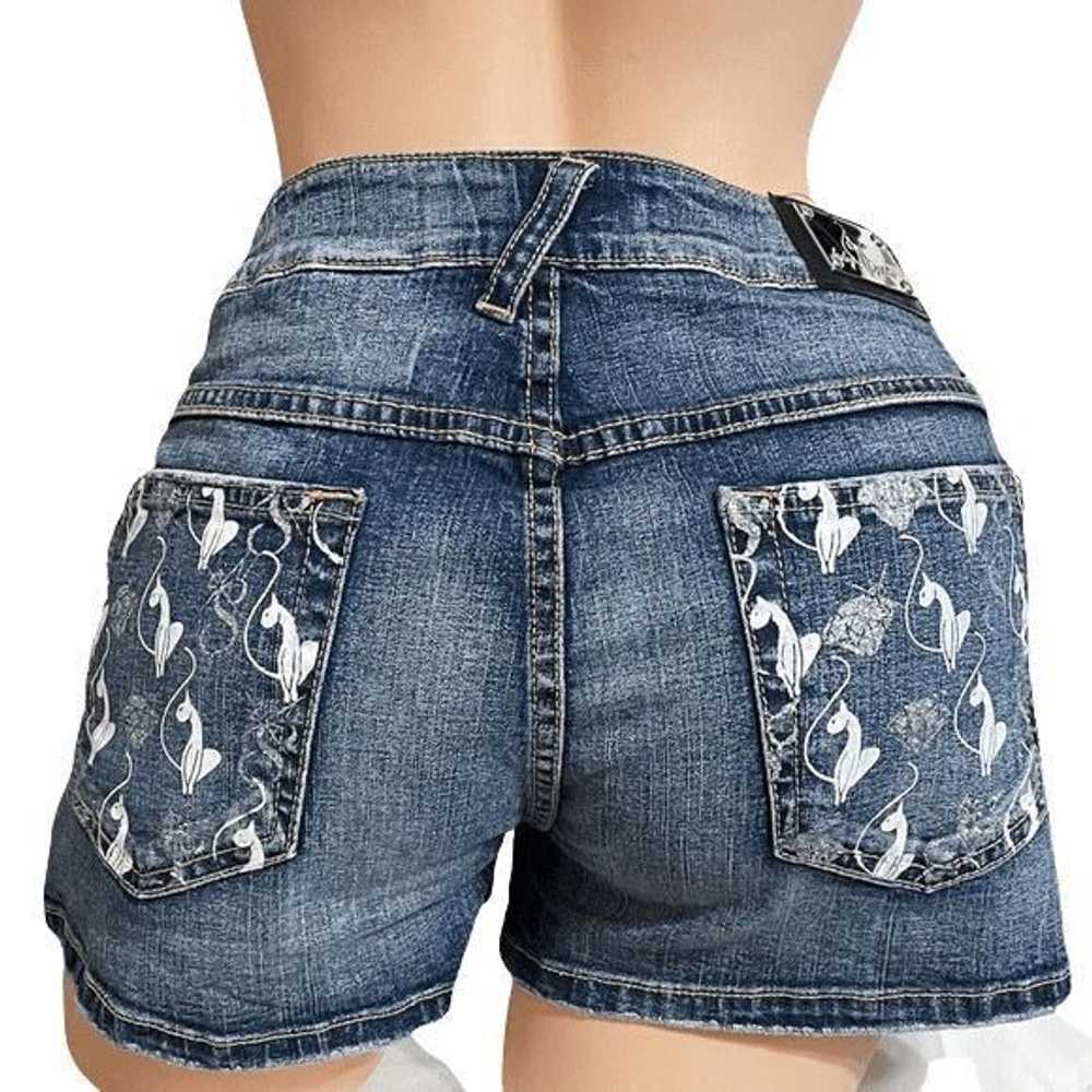 Vintage Baby Phat logo Embroidered Jean Shorts si… - image 2