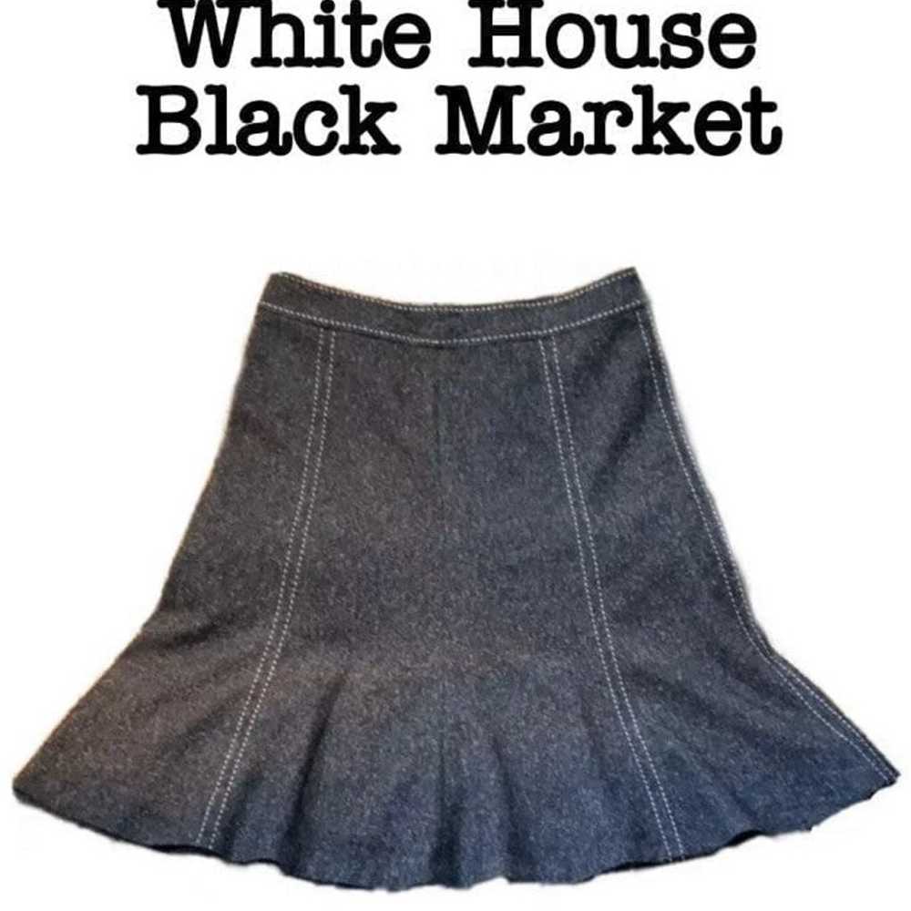 White House Black Market Gray Tweed Skir - image 1