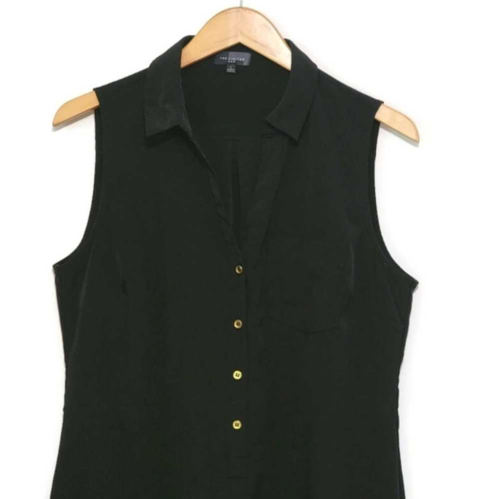 The Limited Sleeveless Button Front Sheath Shirtd… - image 2