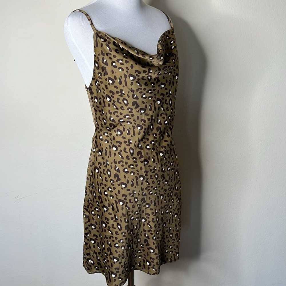 Urban Outfitters Mallory Leopard Satin Slip Mini … - image 4