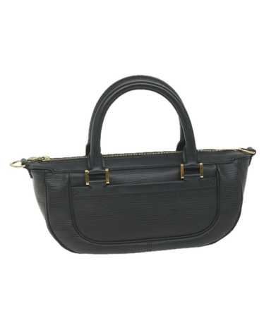 Louis Vuitton Black Leather Handbag with Elegant … - image 1