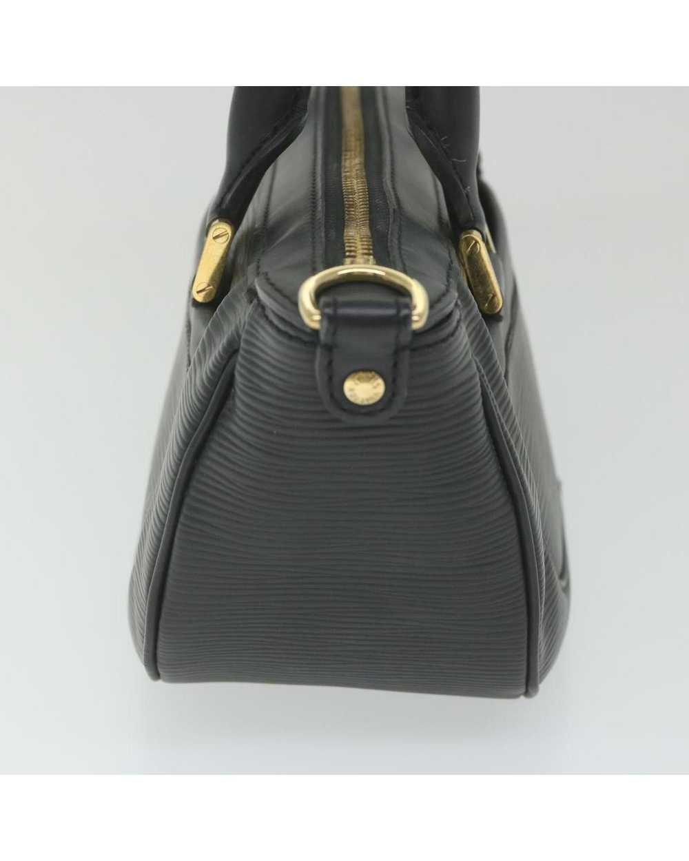 Louis Vuitton Black Leather Handbag with Elegant … - image 4