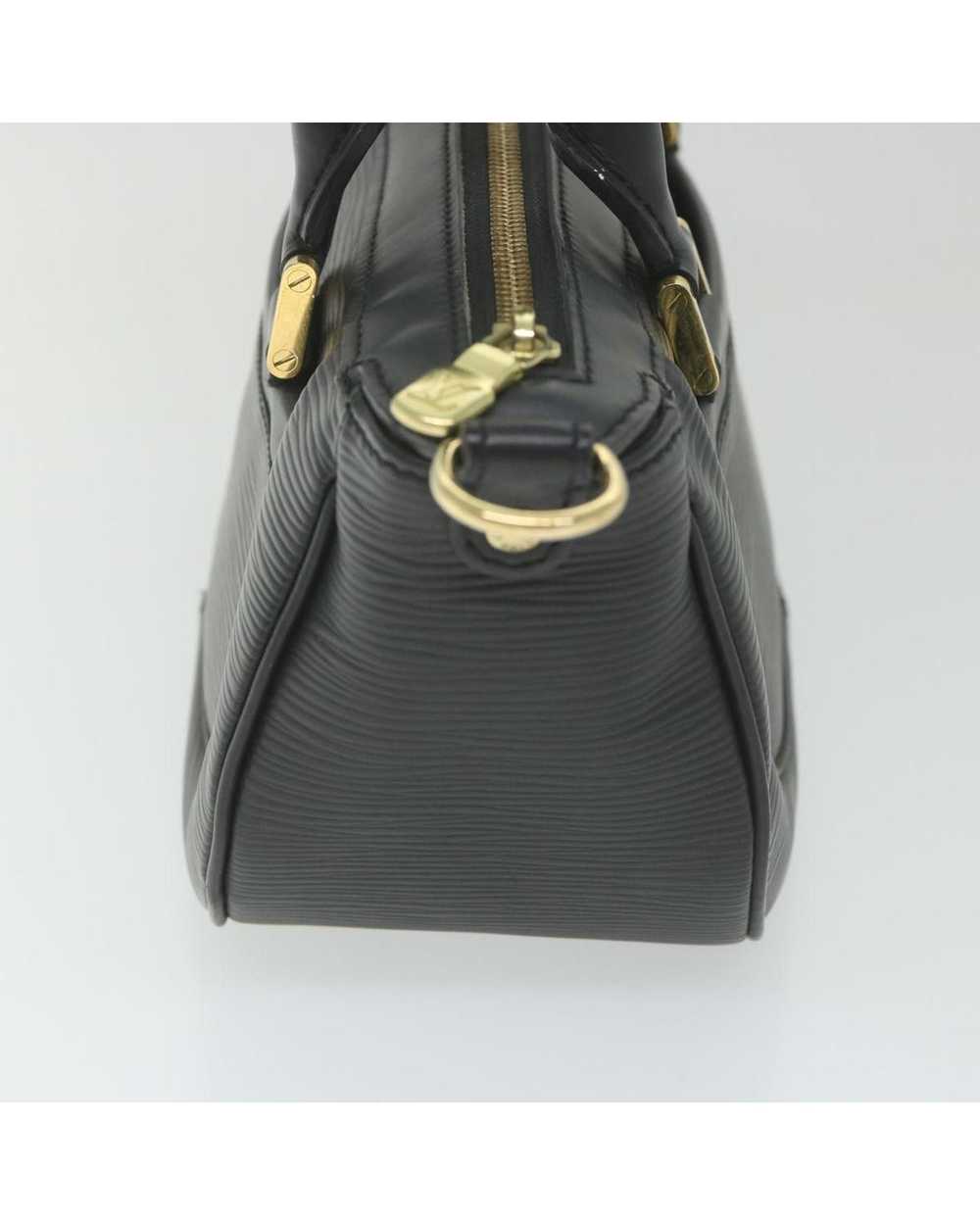 Louis Vuitton Black Leather Handbag with Elegant … - image 5
