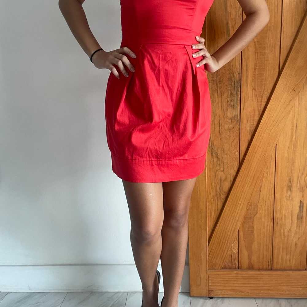 French Connection Strapless Mini Dress Red Pocket… - image 5