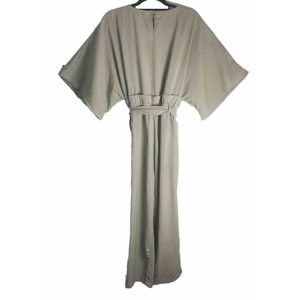 Umgee Carmen Pinstripe Jumpsuit Kimono Wide Sleev… - image 5
