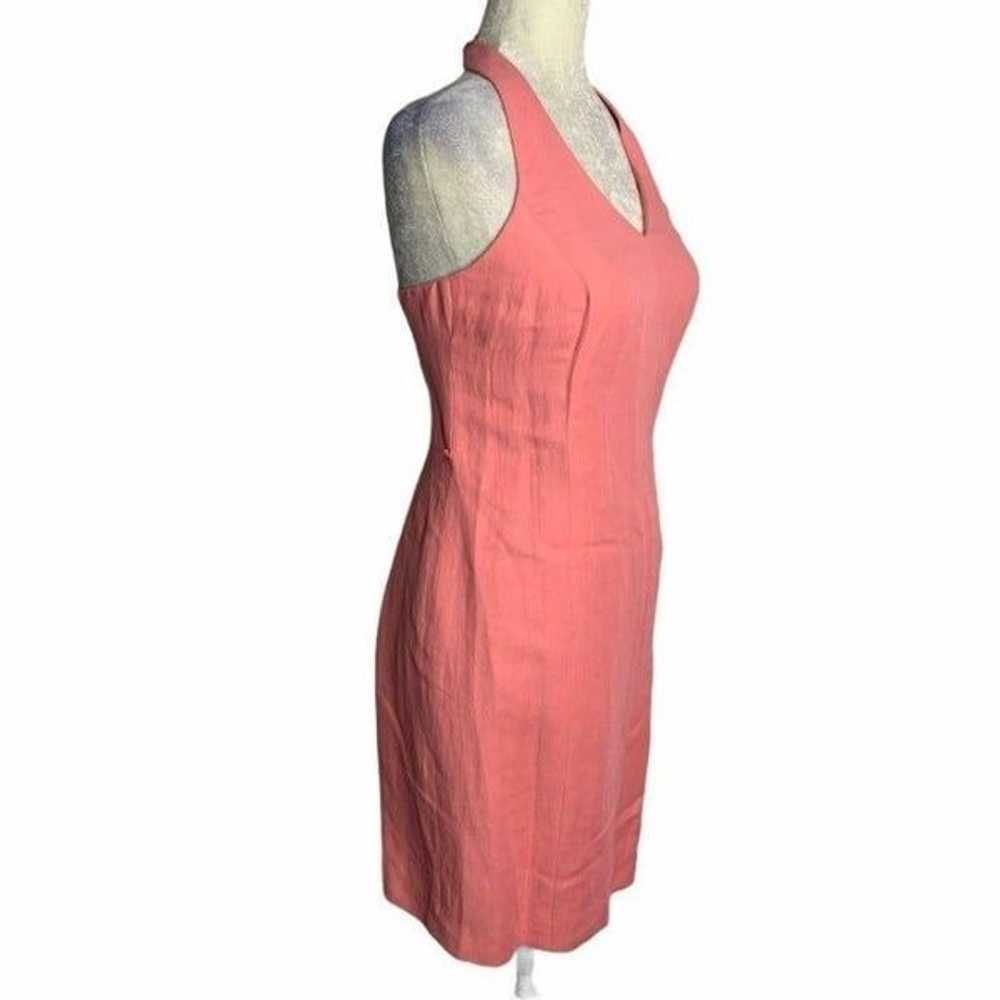 Vintage Ann Taylor Halter Sheath Dress 2 Pink Lin… - image 3