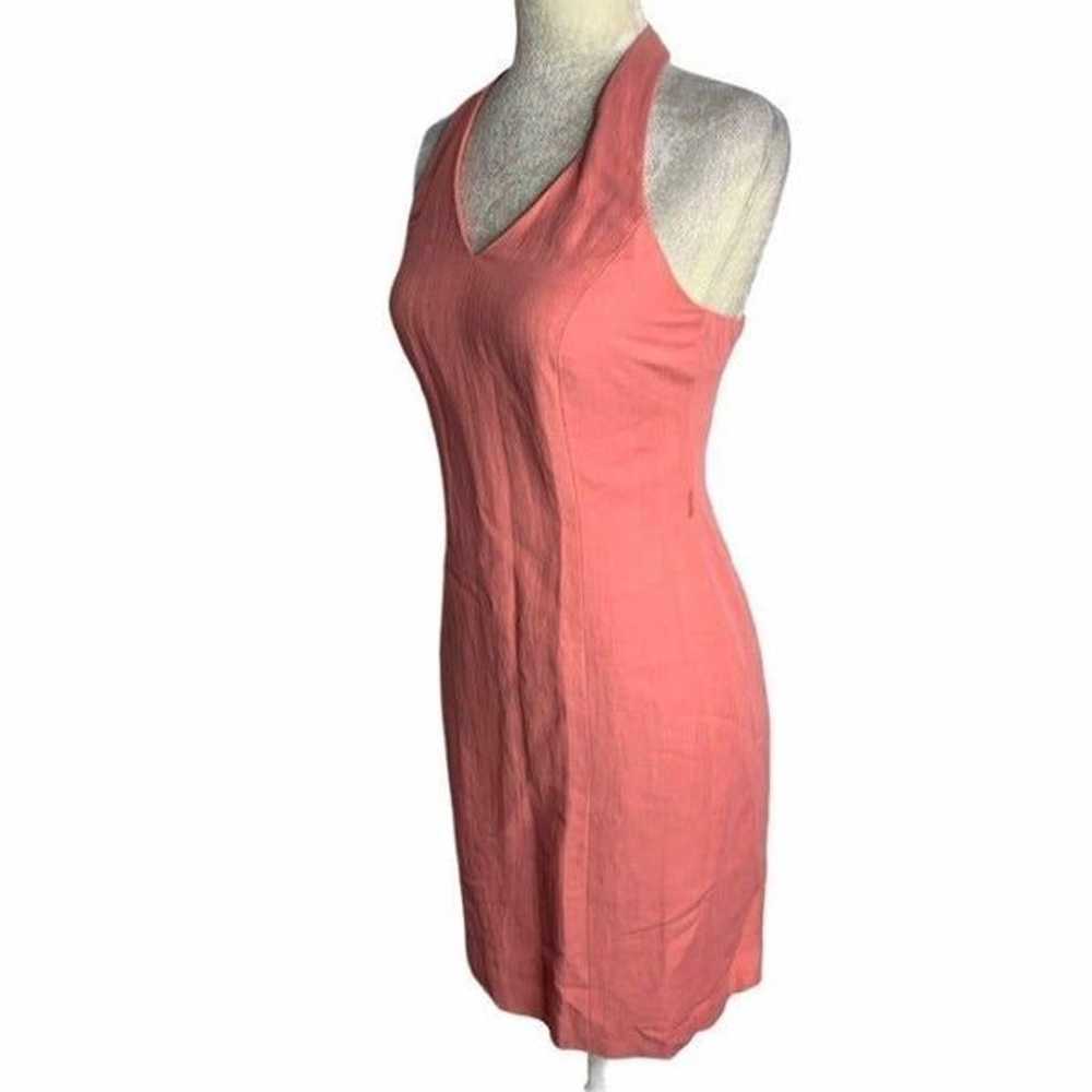 Vintage Ann Taylor Halter Sheath Dress 2 Pink Lin… - image 6
