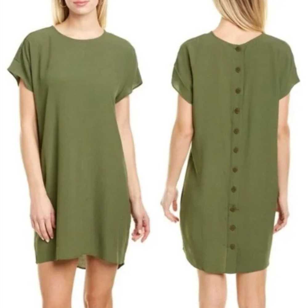 Madewell Easy Dress Green Button Back Crew XS - image 1