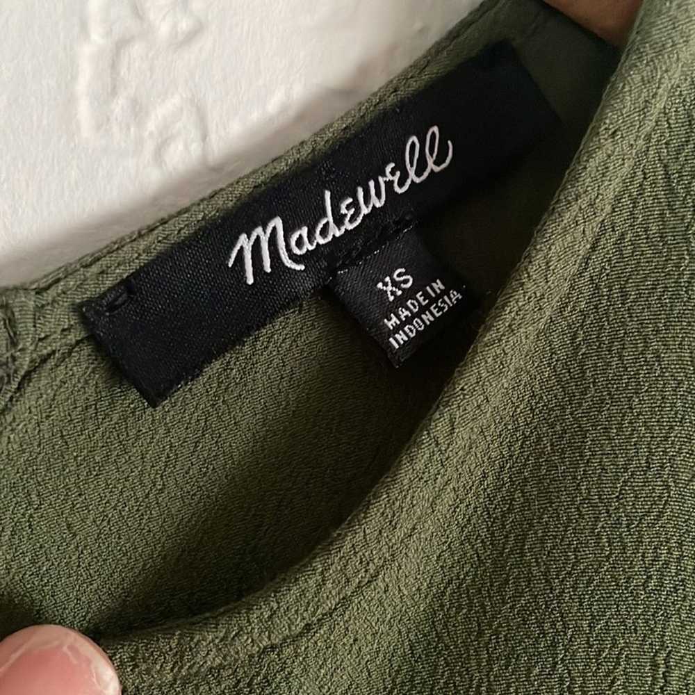 Madewell Easy Dress Green Button Back Crew XS - image 2