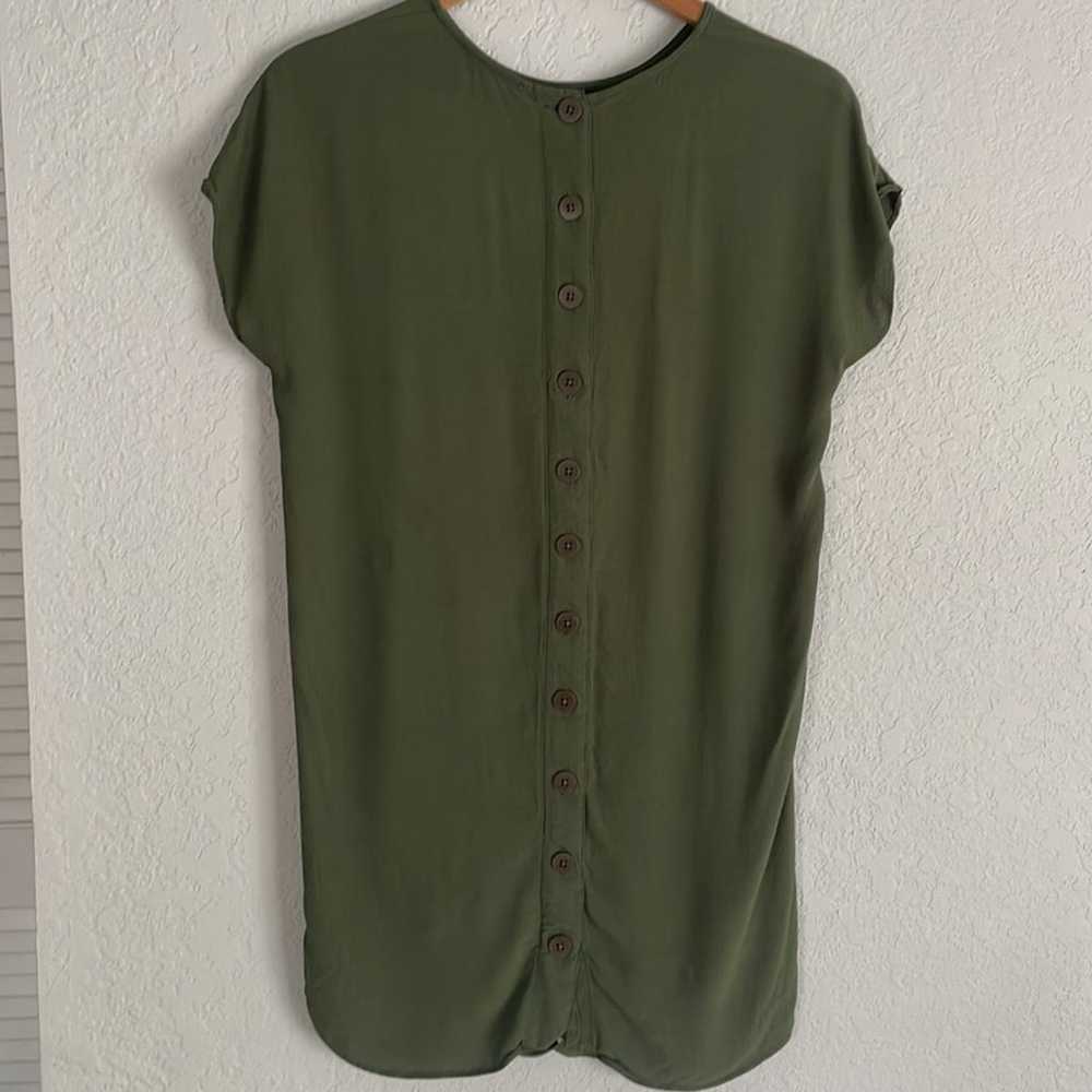 Madewell Easy Dress Green Button Back Crew XS - image 4