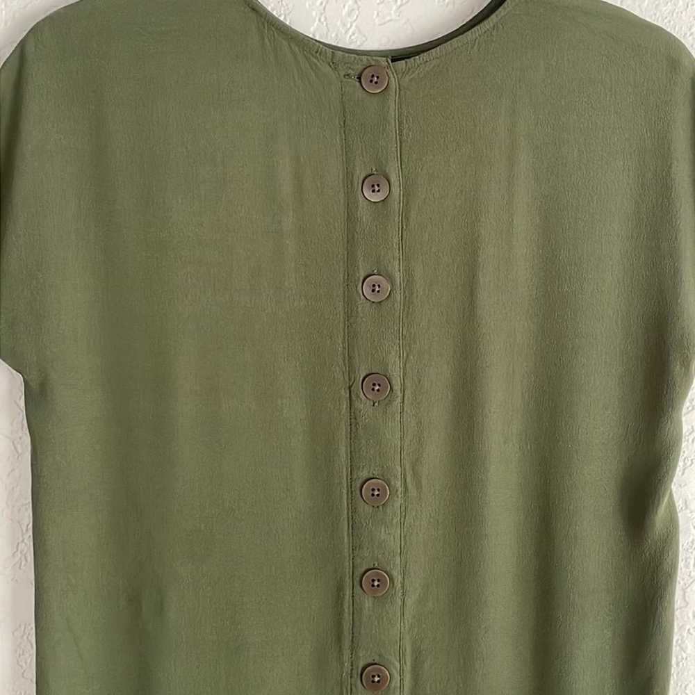 Madewell Easy Dress Green Button Back Crew XS - image 5