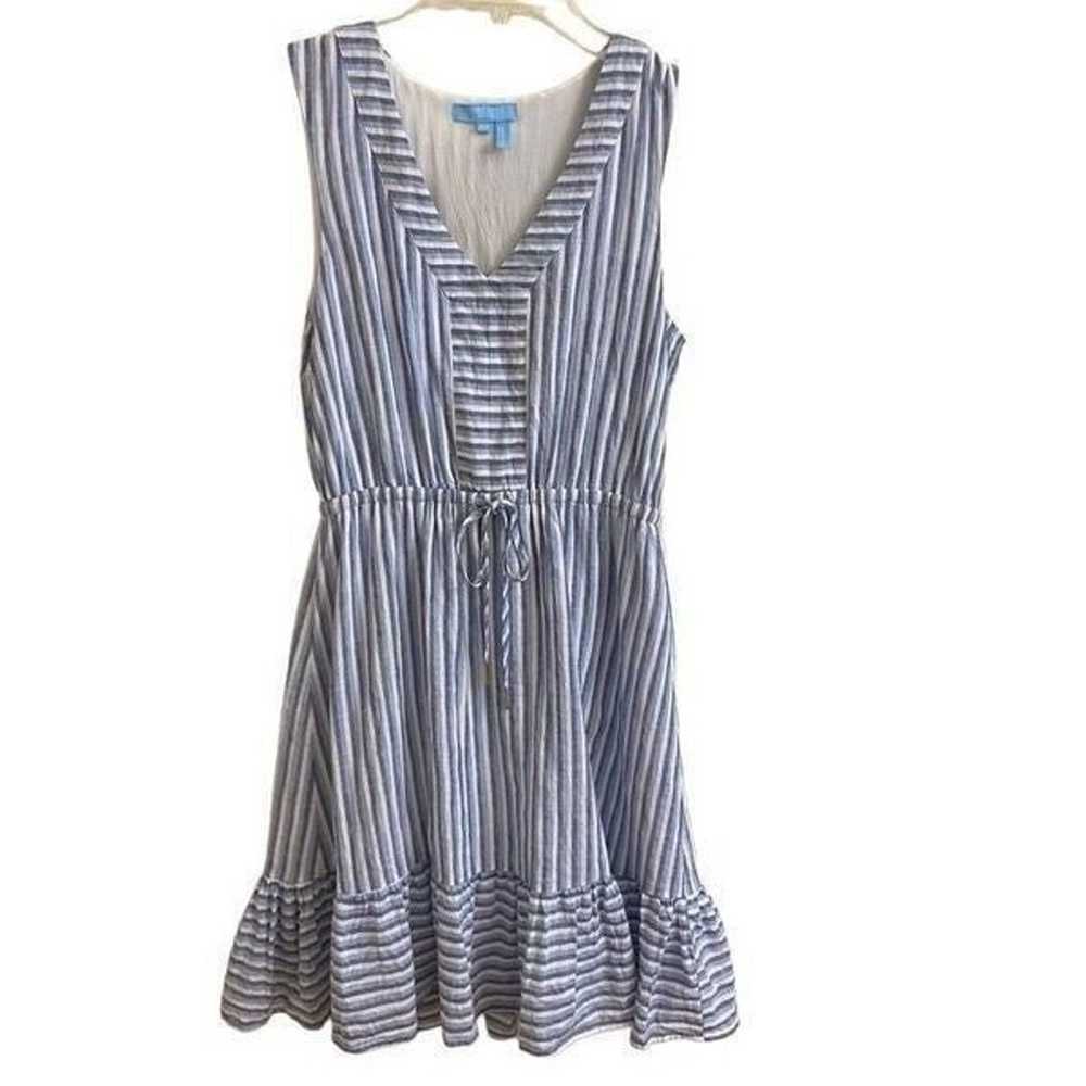 Draper James Blue & White Striped Linen Cotton Bl… - image 6