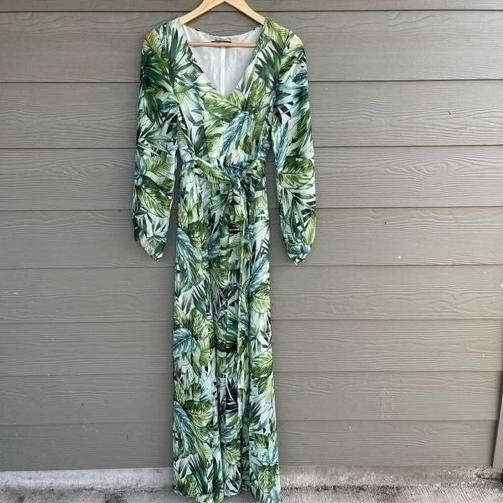 Nine West palm leaf green maxi dress - image 2