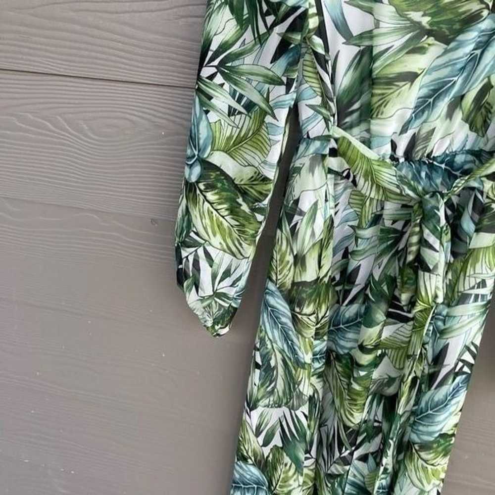 Nine West palm leaf green maxi dress - image 3