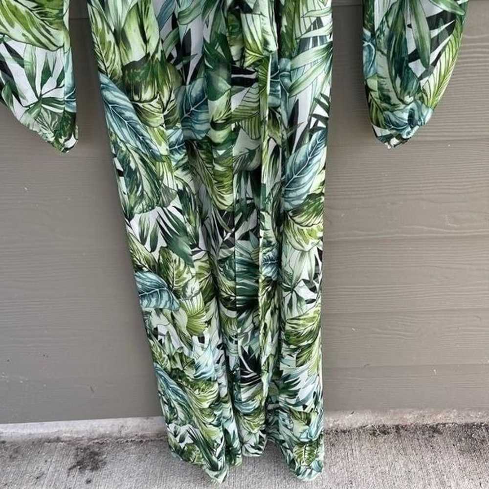 Nine West palm leaf green maxi dress - image 8