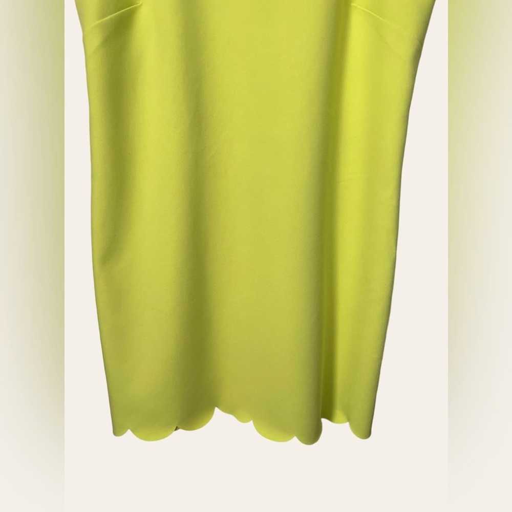 J. CREW Neon Yellow Scalloped Sleeveless Dress Si… - image 3