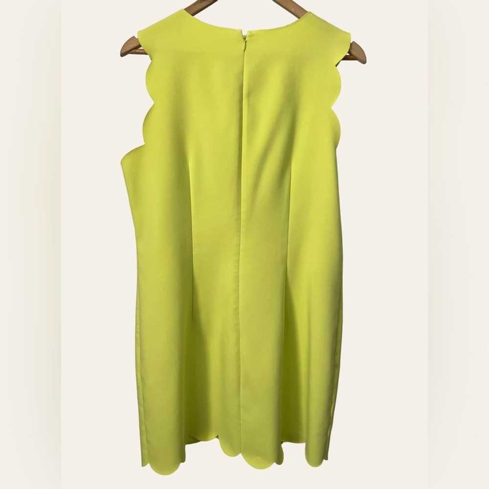 J. CREW Neon Yellow Scalloped Sleeveless Dress Si… - image 5