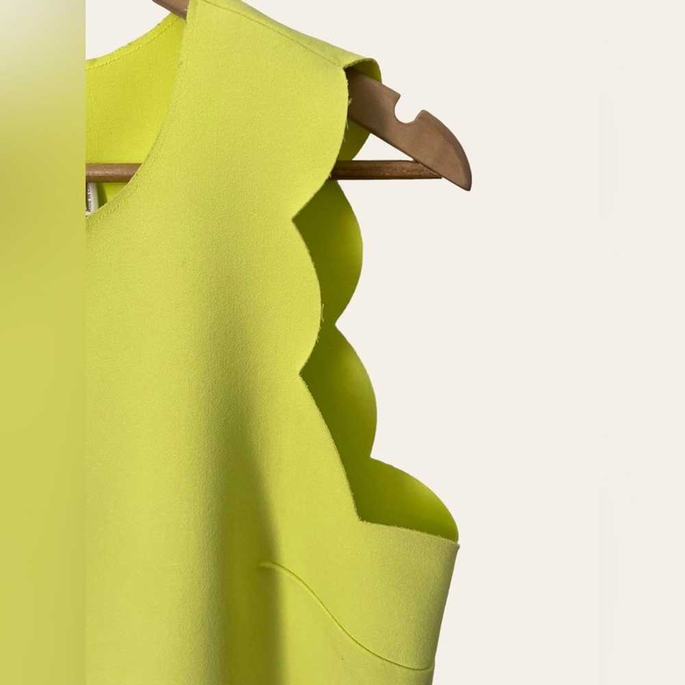 J. CREW Neon Yellow Scalloped Sleeveless Dress Si… - image 6