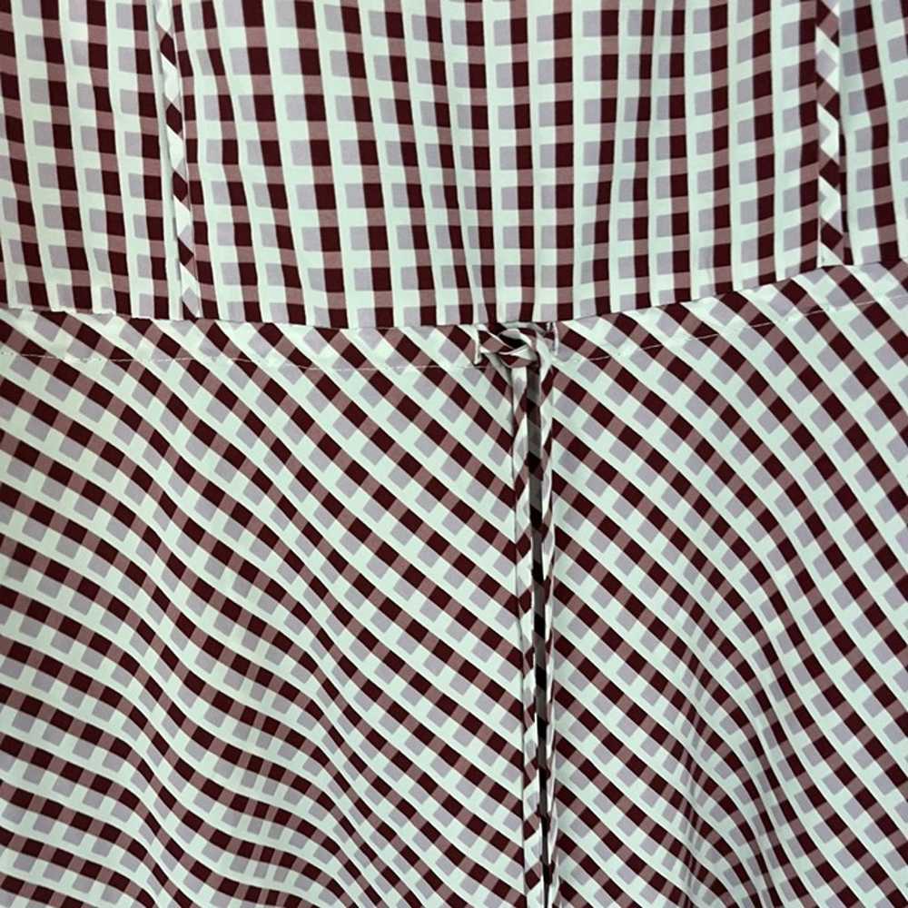 Draper James Pink Red Checkered Print Short Sleev… - image 4