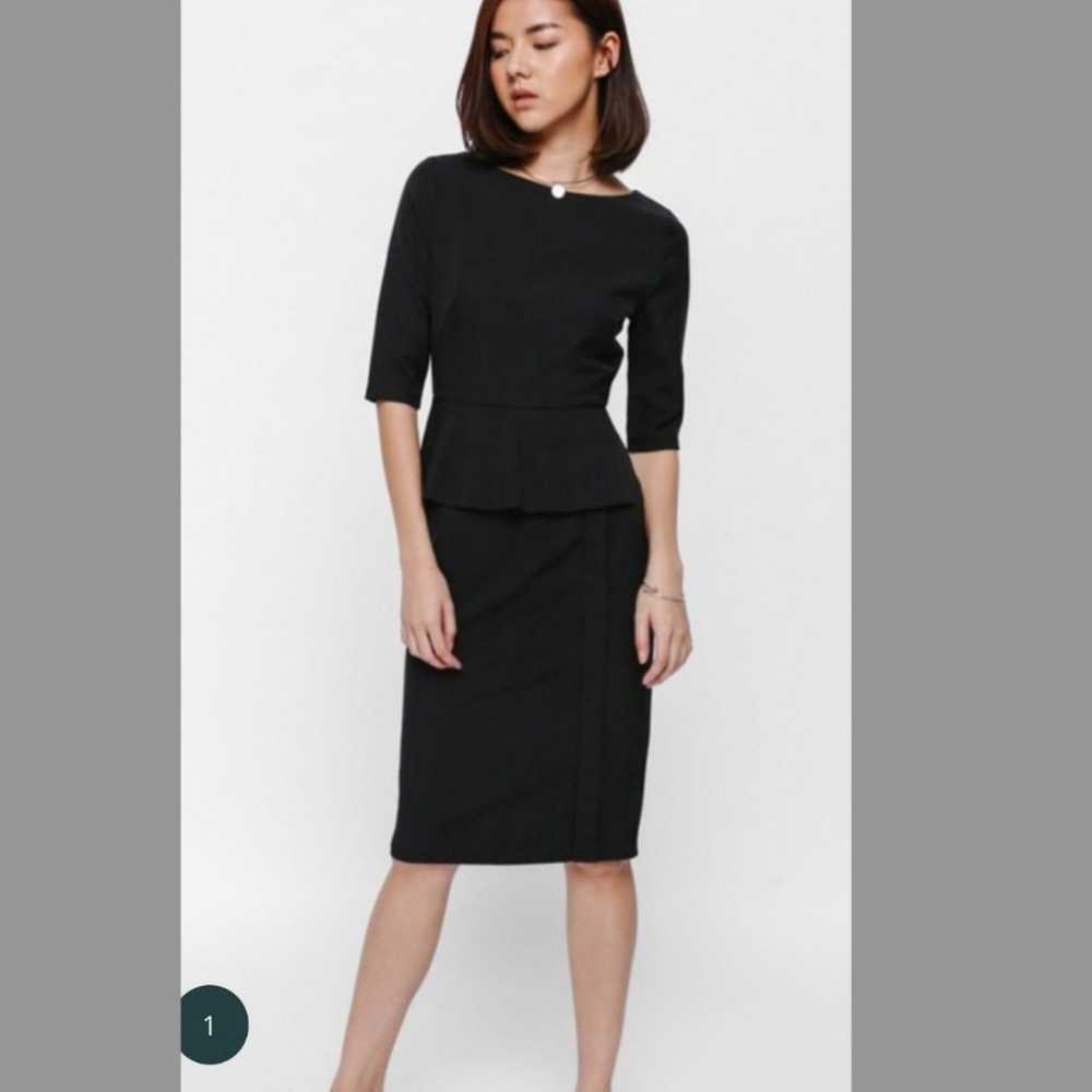 $985 Stella McCartney Black Peplum Dress - image 1
