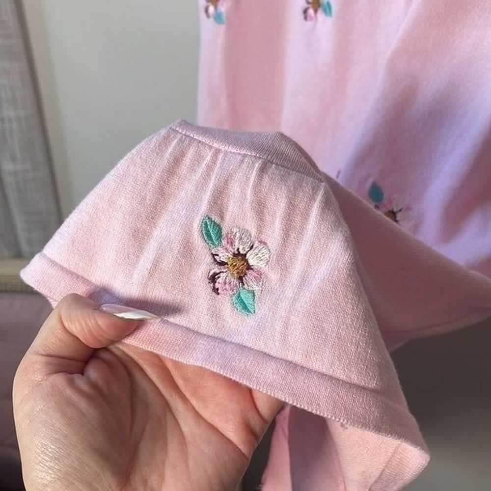 EUC Sugar Thrillz Pink Floral Knit Tie Strap Dres… - image 4