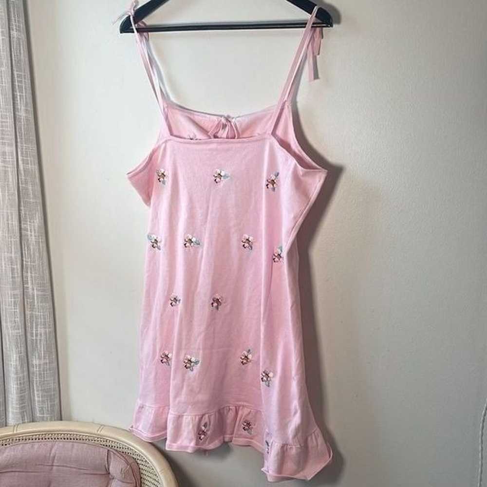 EUC Sugar Thrillz Pink Floral Knit Tie Strap Dres… - image 9