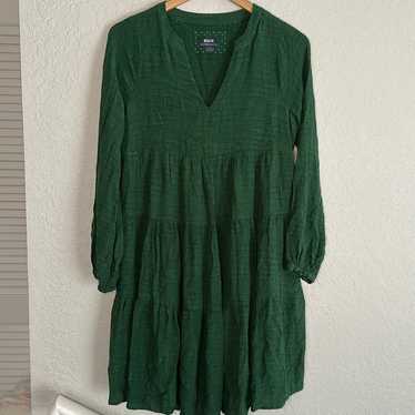 Anthropologie Maeve Forest Green Babydoll Dress XS