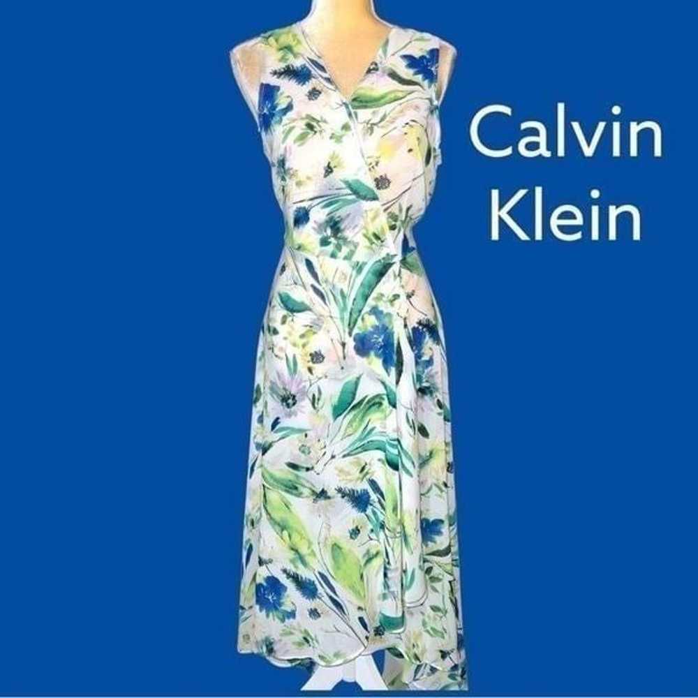 Calvin Klein beautiful sleeveless hi/lo cut faux … - image 1