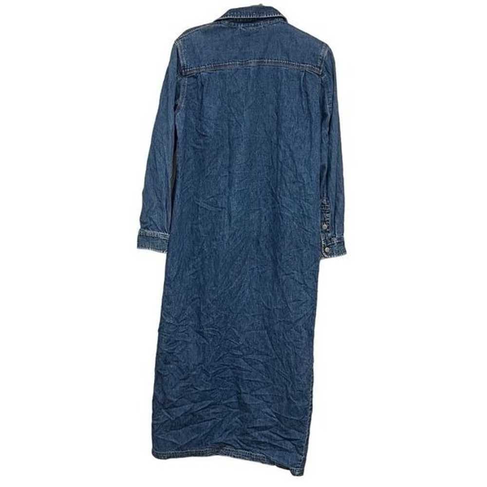 Y2K Ralph Lauren Denim Midi Long Sleeve Dress Siz… - image 2