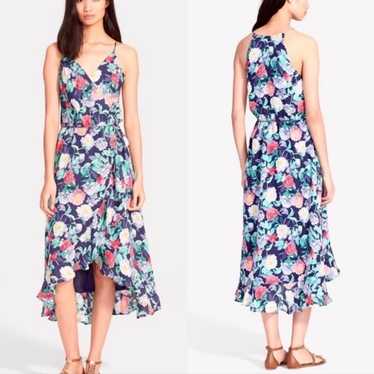 Joie Ruzena Navy Floral Print Wrap Dress size Medi