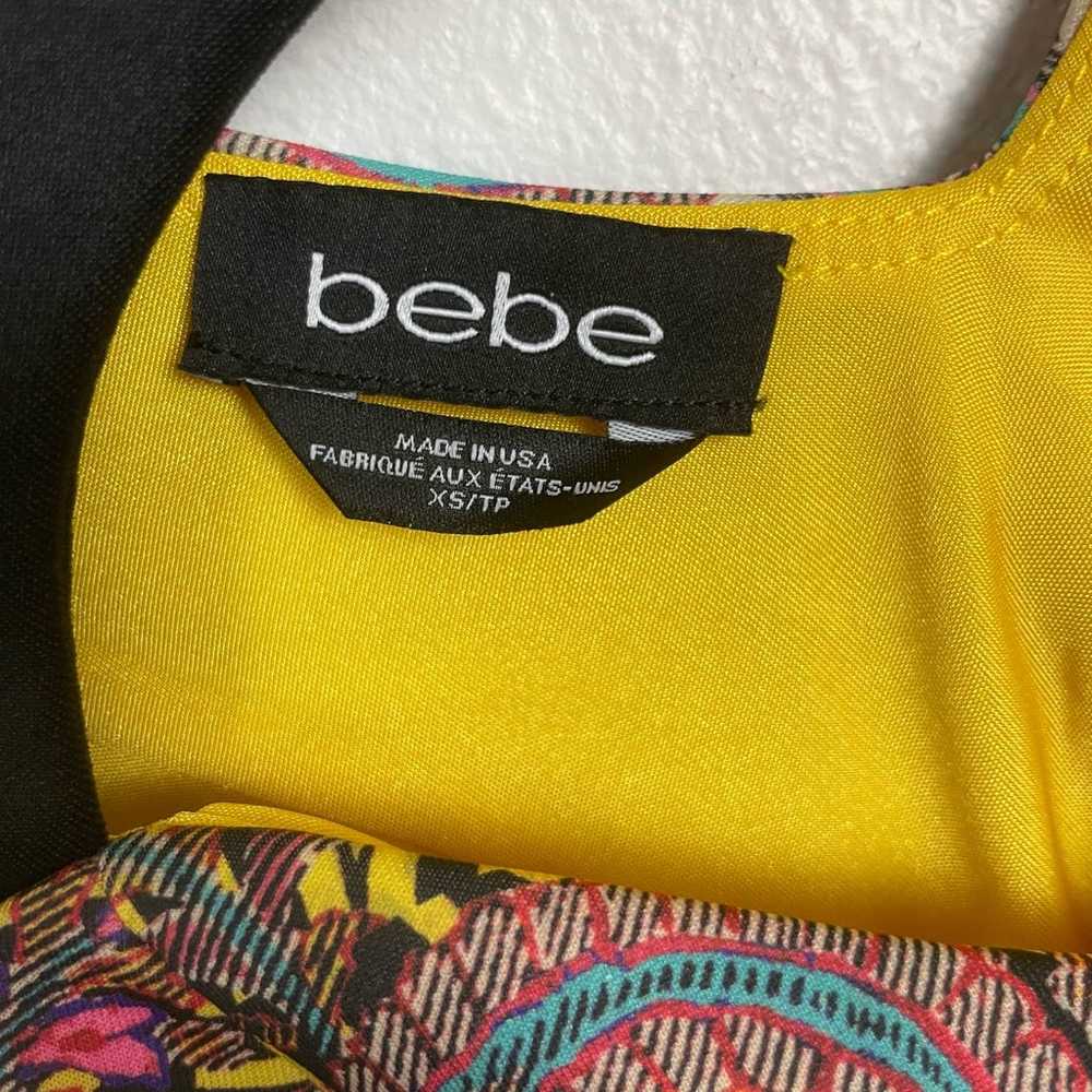 Bebe Yellow Multi Color Floral Print Crop Tank Ma… - image 5