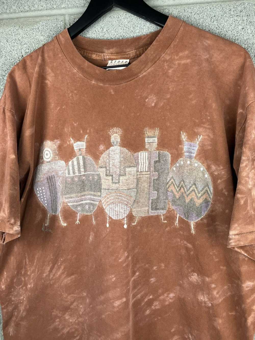 Vintage Vintage 1990s Dyed Native Graphic Tee - image 2
