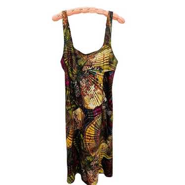 Natori Abstract Slip Dress Multicolored Adjustabl… - image 1