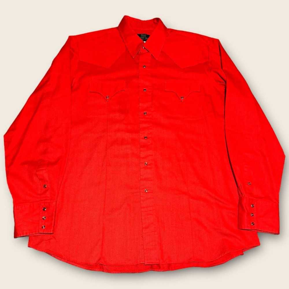 Sears VTG Sears Western Wear Shirt Mens XL Red Lo… - image 1