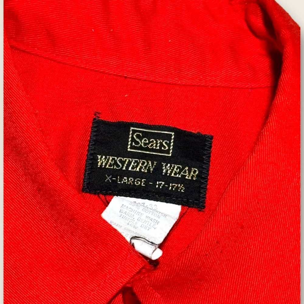 Sears VTG Sears Western Wear Shirt Mens XL Red Lo… - image 3