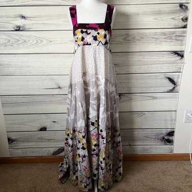 French Connection Grey & Pink Patterned Flowy Maxi