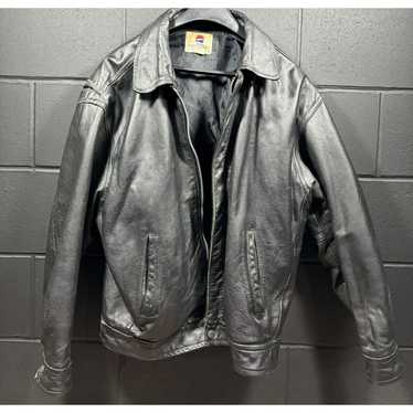 Pepsi Vintage 90's Pepsi Mens Leather Jacket Blac… - image 1