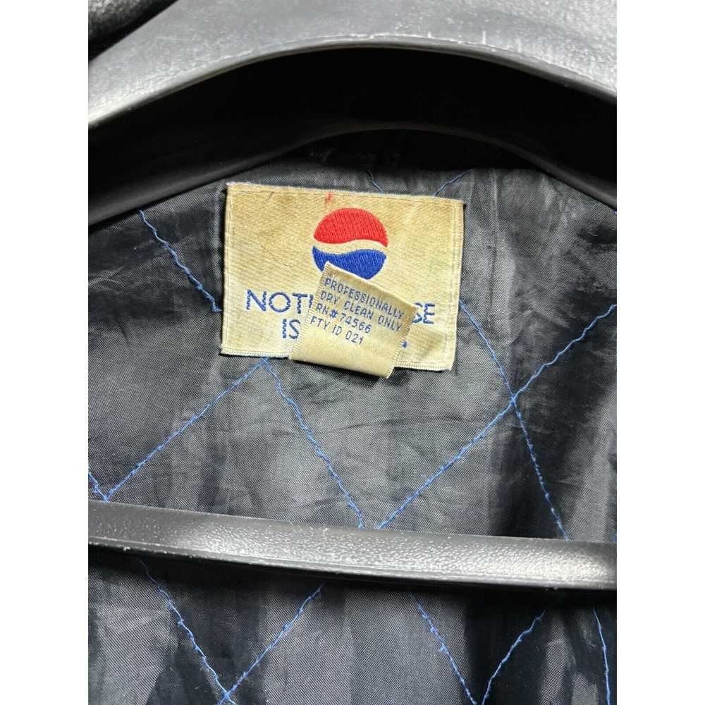 Pepsi Vintage 90's Pepsi Mens Leather Jacket Blac… - image 6